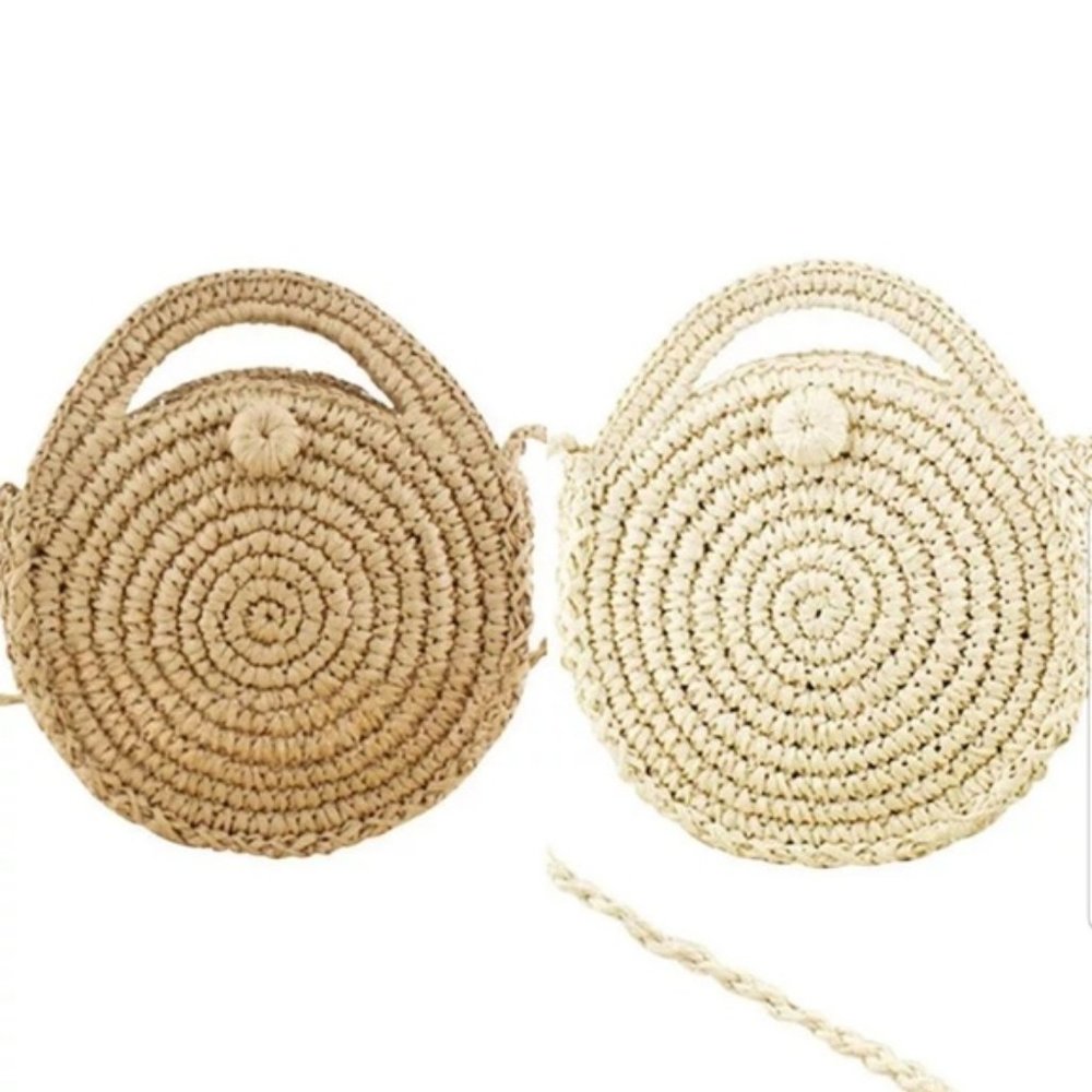 Sale!🆕Straw Circle Beach Handbag Bohemian Rattan - Picture 13 of 16